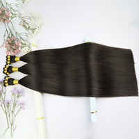 Ekstensi Rambut Manusia Eropa Berkualitas Tinggi 100% Handtied Weft Semua Handmade Weft Double Drawn Ends Invisible Weft Grosir