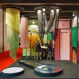 Zhihang מותאם אישית קפה מסך מסך מסך וילון מרהיב גל זהב רשת מתכת אלומיניום רשת תיל פלדה - Product Image 6