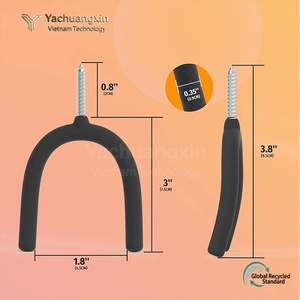 Black U-Shaped Wall Mount <b>Hooks</b> with Screw Zinc Alloy Slip <b>Hook</b> Industrial Storage Hanger 4-Pack - Product Image 6