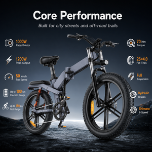 Motocicleta Eléctrica <span class=keywords><strong>ENGWE</strong></span> <span class=keywords><strong>X26</strong></span> en Stock en EE. UU., Alta Calidad, 48V, Neumático Grueso de 26 Pulgadas, Batería de Litio de 48V para Conducción Todoterreno - Product Image 2