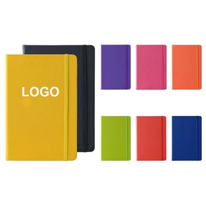 Promotional A5 PU Leather <b>Notebook</b> Elastic Band Custom Logo Silk Screen Printed 100 Sheets for Office Use Professional - Product Image 2