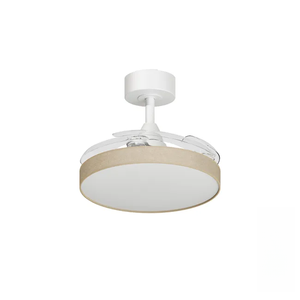 Ventilateur de plafond à pales rétractables avec lumière LED à intensité variable, 3 températures de couleur, moteur DC, télécommande, 6 vitesses pour salon - Product Image 1