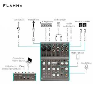 Console de mixage <span class=keywords><strong>Flamma</strong></span> FM10 6 canaux avec interface USB et alimentation fantôme 48V - Product Image 2