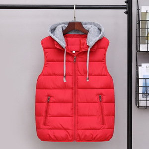 Venta directa de fábrica, chaleco para hombre, diseño de moda, con capucha, bloqueador de color, deportes informales, chalecos cómodos sueltos para hombre - Product Image 3