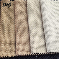 Tissu en polyester anti-abrasion, imitation lin, léger, écologique, tons neutres multi-terre, pour la décoration intérieure, vente en gros