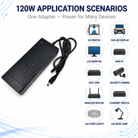 Adaptateur secteur de bureau haute qualité 120W 12V 10A 24V 5A, alimentation AC/DC 12V 24V avec prises EU US UK AU pour produits électroniques