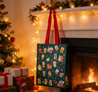 Nouveau modèle populaire de sac en toile imprimé réutilisable de la marque Xh pour les sorties, les courses et les cadeaux de Noël du Sichuan