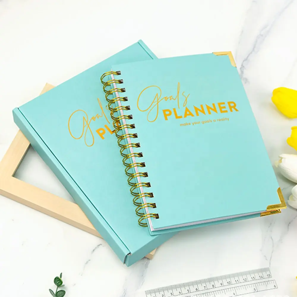 Livro de apontamentos personalizado para presente de luxo, planejador semanal e mensal, caixa de impressão de cadernos