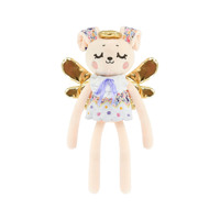 Bracelet claquant personnalisé en peluche Lapin Ange, animal en peluche doux, pour enfants, cadeaux de fête, unisexe