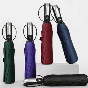 Auto Open Close Travel <b>Umbrella</b> Compact Durable Metal Fiberglass Frame <b>Windproof</b> Waterproof for Backpack Purse Portable Use - Product Image 1