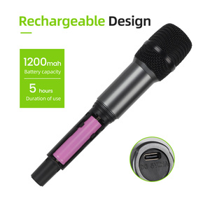 Microfone Sem Fio RAYHAYES RG-H15S Duplo Portátil UHF Profissional para Karaokê e Videoke - Product Image 4
