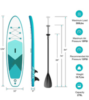 Planche de paddle gonflable en PVC en promotion – Stand Up Paddle (SUP) léger, stable et portable pour adultes – Idéal pour le surf et le tourisme