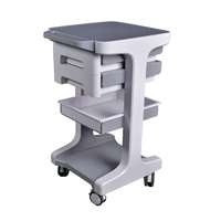 Chariot en plastique d'équipement médical et de beauté de soins infirmiers d'ABS avec les roulettes verrouillables pour le transport d'équipement de laser