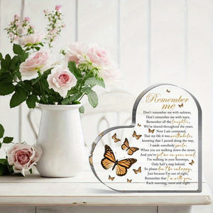 <span class=keywords><strong>Plaque</strong></span> commémorative en forme de cœur en acrylique de marque Diytree Décoration de <span class=keywords><strong>deuil</strong></span> funéraire et cadeau pour un souvenir personnalisé - Product Image 4