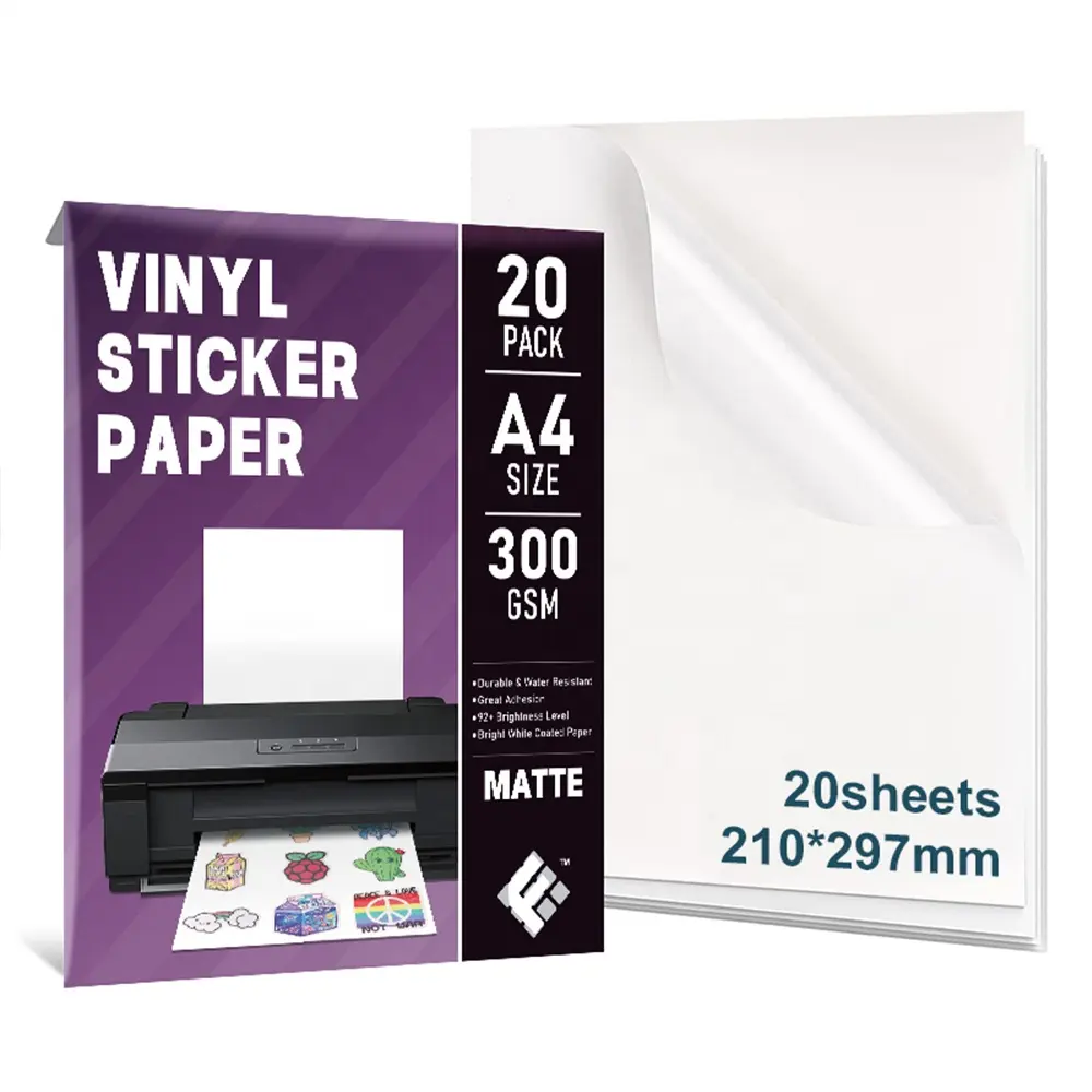 Hoogwaardige Inkjetvellen Voor Printer Glanzend Mat Vel Refractor Transparant Bedrukbaar Vinyl Waterdichte A4 Papieren Sticker