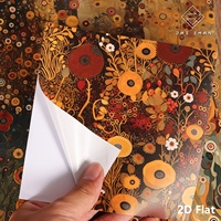 JAI IMAN 24 feuilles Autocollant de fond sans couture de grande taille inspiré des fleurs de Gustav Klimt, auto-adhésif