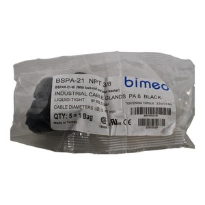 PLC Pack of 2 NEW <strong>BIMED</strong> BSPA-21 NPT 3/8 INDUSTRIAL CABLE GLANDS Warranty Product - Product Image 1