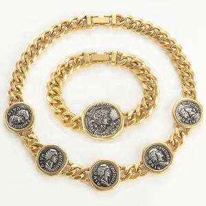 Gioielli con Monete Vintage Europee, Set di Gioielli Antichi Francesi in Oro. - Product Image 4