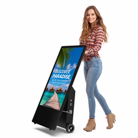 Pantalla Digital para Exteriores de 1500 Nits, 55 Pulgadas, Alto Brillo, Animación Publicitaria, Portátil, para Promoción de Restaurantes, Elevadores