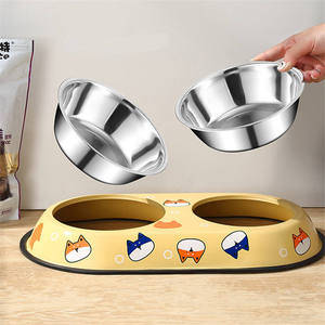 Qbellpet – Gamelles doubles amovibles en acier inoxydable pour chiens et chats, motifs <span class=keywords><strong>de</strong></span> dessins animés mignons, plusieurs couleurs - Product Image 6