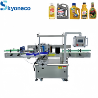 Machine d'étiquetage automatique double face personnalisée pour bocaux alimentaires carrés et bouteilles en plastique, avec étiqueteuse auto-adhésive et précision d'étiquetage stable