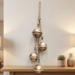 Carillon éolien rond en laiton plaqué or de style antique, peint, avec découpes en forme d'étoile, pour la décoration intérieure - Product Image 4