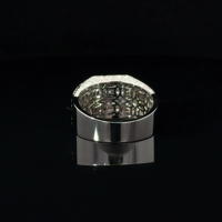 Bague de mariage pour homme en or blanc 14K/18K avec diamant de laboratoire rectangulaire serti en canal, large bande émeraude, certifiée IGI/GIA, cadeau de luxe pour homme