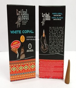 Hot Bán Phổ Biến Tribal Soul Thương Hiệu Trắng <span class=keywords><strong>Copal</strong></span> Hương Trở Lại Dòng Chảy Hương Cones Gói Từ Ấn Độ HD Hương Gậy - Product Image 1