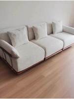 Ensemble de canapés modulaires en tissu de luxe italien, garni d'éponge, design rétro Bauhaus, pour salon, maison d'hôtes, chaise de loisirs, banca unisexe