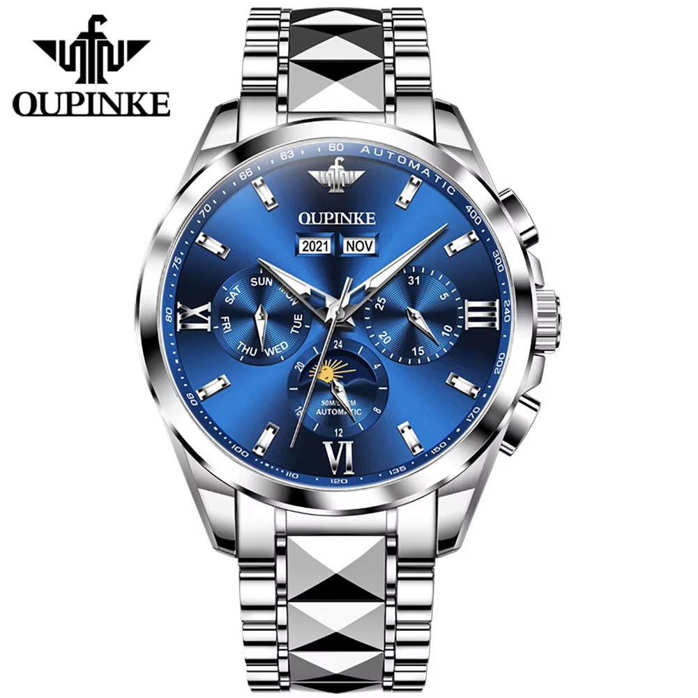 2 blue dial silver strap