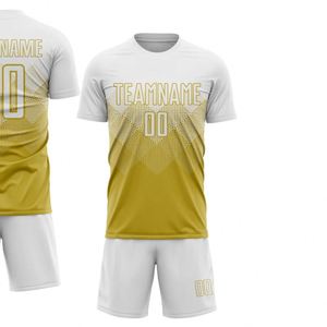 Conjunto de Uniforme de Fútbol Blanco Dorado, Camiseta y Pantalones Cortos, Ligero y de Alto Rendimiento para Entrenamiento de Equipo y Partidos de Liga - Product Image 2