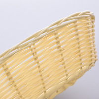 Panier à pain en rotin tressé en plastique, plateau de rangement pour fruits et légumes, panier de présentation pour pâtisseries et en-cas pour la décoration de table de boulangerie ou de cuisine