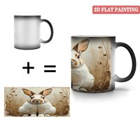 Mug personnalisé avec photo d'animal de compagnie, sublimation, 11 oz, noir givré, livraison directe, tasse magique changeante de couleur à la chaleur en céramique