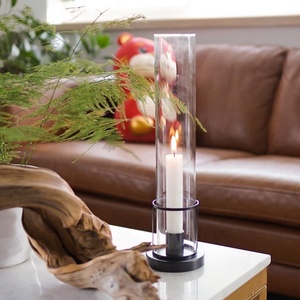 Wholesale Custom <strong>Candle</strong> <strong>Holder</strong> Home Decoration Metal Hurricane Taper <strong>Candle</strong> <strong>Holder</strong> Tall Glass Pillar <strong>Candle</strong> <strong>Holder</strong> - Product Image 2