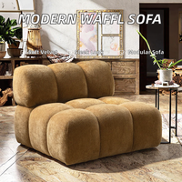 Ensemble de meubles de luxe de style européen moderne, canapé gaufré et fauteuil d'angle modulaire en tissu pour salon
