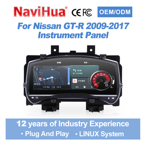 หน้าปัดดิจิตอล NaviHua ดีไซน์ใหม่สำหรับรถยนต์ ระบบ Linux จอ LCD แสดงผลความเร็วแบบอัตโนมัติ ห้องนักบินเสมือนจริงสำหรับรถยนต์นิสสัน GTR ปี 2009-2017 - Product Image 1
