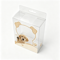 Boîte en plastique portable multi-tailles à motif personnalisé, de qualité alimentaire, transparente, pour le stockage et l'emballage de biscuits et friandises pour chiens