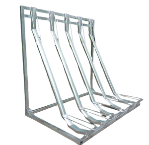 Support de rangement semi-vertical en acier au carbone pour vélos, présentoir de sol extérieur pour cyclistes - Product Image 5