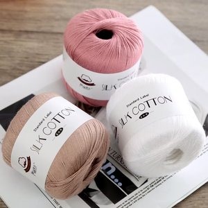 Printemps et été nouveau style n ° 6 tricoté à la main bricolage boules <span class=keywords><strong>de</strong></span> fil teint motif <span class=keywords><strong>coton</strong></span> mélangé <span class=keywords><strong>laine</strong></span> <span class=keywords><strong>de</strong></span> soie pour l'artisanat créatif - Product Image 5