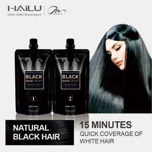 Thuốc nhuộm tóc chuyên nghiệp thảo dược, màu đen phủ bạc, không gây hư tổn, màu đen tuyền, khuyến mãi nóng - Product Image 2