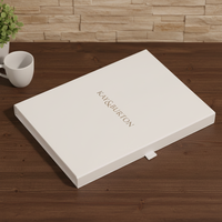 Boîtes cadeaux en carton rigide avec fermeture magnétique, forme de livre noir, format A4, logo personnalisé, gaufrage, revêtement UV