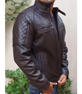 Veste en cuir écologique non tissé noir vieilli vintage pour homme avec fermeture éclair robuste et style streetwear élégant Inde - Product Image 2