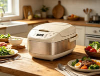 Cuisinière à riz électrique multifonctionnelle 4L (8 tasses de riz) 860W, fonction minuterie, contrôle par micro-ordinateur, boîtier en plastique, revêtement antiadhésif