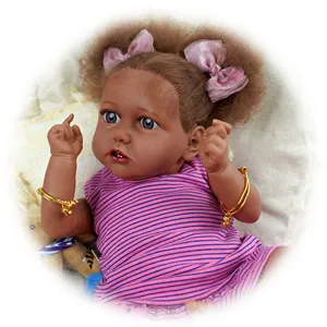 Babeside African American Vinyl Doll Realistic Reborn Baby Dolls Lifelike Reborn Dolls Silicon Full Body Black