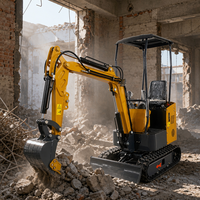 Mini-excavatrice HZ-12, moteur Briggs & Stratton 15 ch, petite pelle de 1,2 tonne, profondeur de 1,6 m, excavatrice sur chenilles pour travaux de construction civile