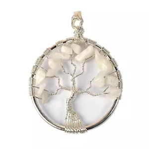 Good Quality New White Agate <b>Tree</b> of Life Pendants Best Quality Pendants Gemstone Healing Crystal Pendant - Product Image 1