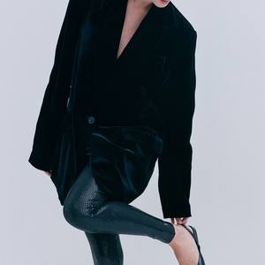 กางเกงออกกำลังกายเอวสูงสำหรับผู้หญิงกางเกงออกกำลังกายเอวสูงรัดรูปสีพื้น - Product Image 3