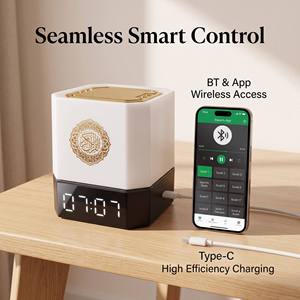 นาฬิกาอะซานอิสลามพร้อมจอแสดงผลดิจิตอล ควบคุมด้วยระบบสัมผัส ดีไซน์พลาสติก สำหรับห้องละหมาด - Product Image 5