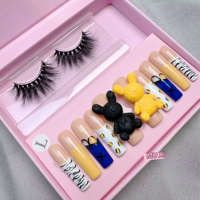 Faux ongles longs de luxe en acrylique faits à la main, 10 pièces, échantillon personnalisé, vente en gros