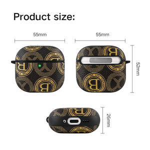 DL <span class=keywords><strong>เคส</strong></span>หนังโลโก้ที่กำหนดเองสำหรับ Airpods3 <span class=keywords><strong>Gen2</strong></span>มืออาชีพพร้อมเชือกและพวงกุญแจเคสหูฟังไร้สายกันกระแทกแบบมีสไตล์ - Product Image 2